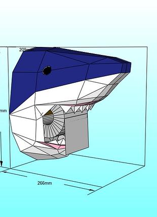 Paperkhan конструктор из картона 3d акула рыба рыбка паперкрафт papercraft набор для творчества игрушка сувени