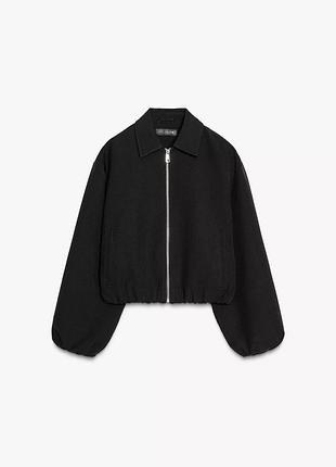 Чорний бомбер від zara l / черный бомбер зара