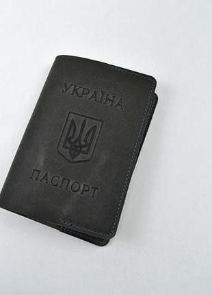 Обложка для паспорта крейзи серый