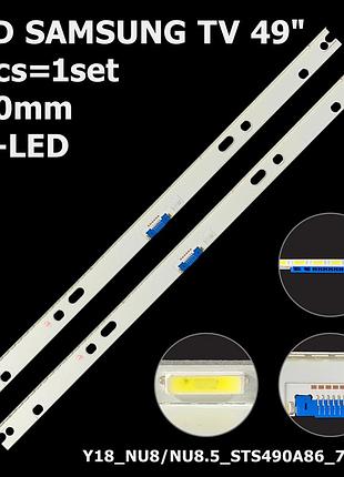 Led підсвітка samsung tv 49" v8nu-490sm0-r1 bn96-45956a y18_nu8/nu8.5_sts490a86_7020f 2шт.