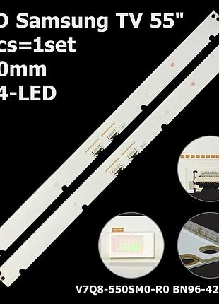 Led підсвітка samsung tv 55" inch 600mm 144-led 3v v7q8-550sm0-r0 bn96-42154a bn96-42155a 2шт.