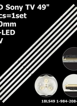 Led підсвітка sony tv 49" ccb49 18ls49 mbl-49039d615sn2 kd-49x9000f xbr-49x900f kd-49xf9005 6шт.