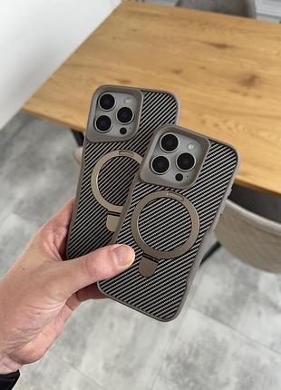 Противоударный карбоновый чехол для iphone (все модели) carbon holder magsafe iphone 14