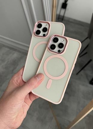 Magsafe crystal case для iphone | прозрачный магнитный чехол для iphone 12 / 12 pro - pink