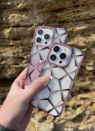 Яскравий чохол з блискітками для iphone(всі моделі) pink- iphone 13 pro