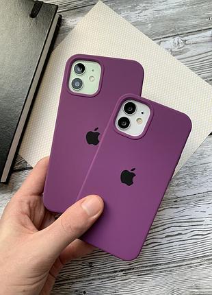 Силиконовый чехол silicone case для iphone 16 pro , бесшовный, с закрытым низом — 45 purple