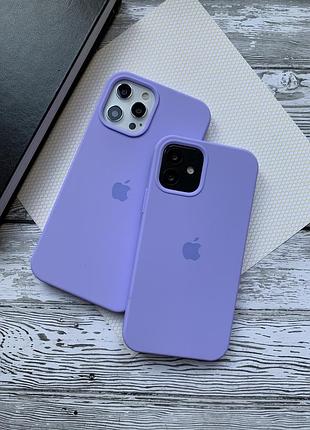 Силіконовий чохол silicone case для iphone 12/12 pro, безшовний, із закритим низом — 41 elegant purple