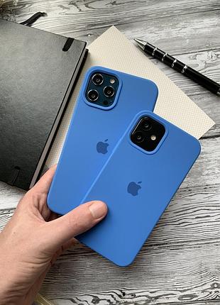 Силиконовый чехол silicone case для iphone 14 pro max, бесшовный, с закрытым низом —3 royal blue