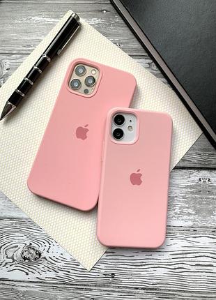 Силіконовий чохол silicone case для iphone 13 pro, безшовний, із закритим низом - 6 rose powder