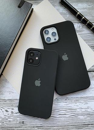 Силиконовый чехол silicone case для iphone xs max, бесшовный, с закрытым низом — палитра 18 black