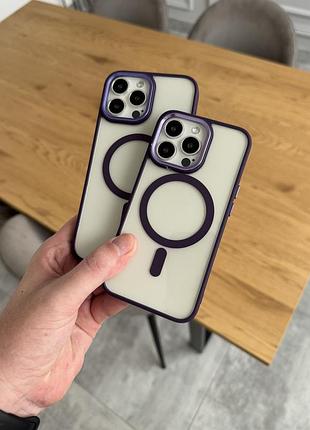Magsafe crystal case для iphone | прозрачный магнитный чехол для iphone 11 pro max - purple