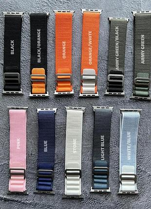 Ремешок alpine loop для apple watch 38/40/41 мм — надёжность и выносливость - orange/white