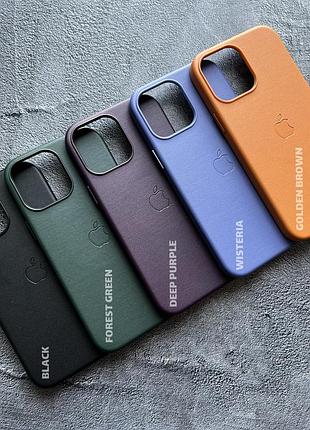Чехол leather case pu с поддержкой magsafe для iphone 13 pro max