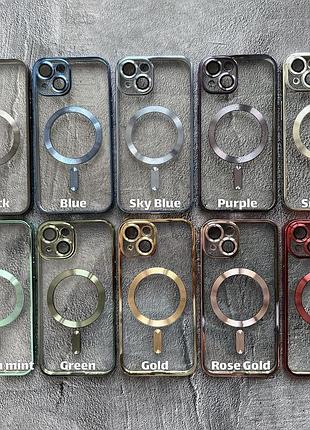 Прозорий чохол з магнітним кріпленням shining magsafe для iphone 13