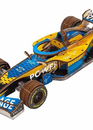 Racer v3 — гоночный болид в цветах украинского флага (223 детали, пружинный привод, viter models)
