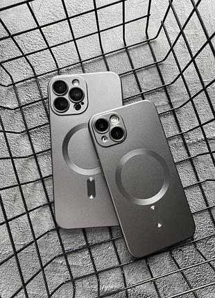 Матовый силиконовый чехол с magsafe для iphone 15 pro - gray