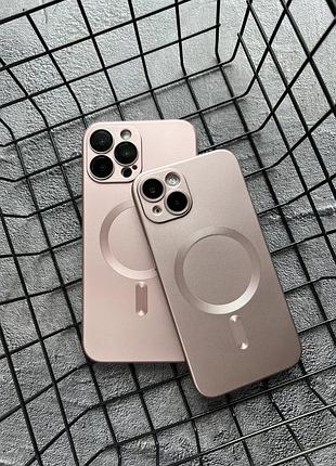 Матовий силіконовий чохол з magsafe для iphone 15 pro - pink