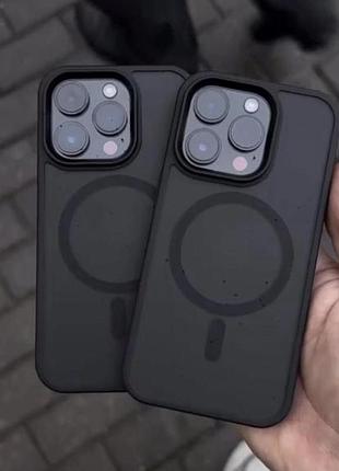 Матовый черный силиконовый чехол с magsafe для iphone 11 pro max
