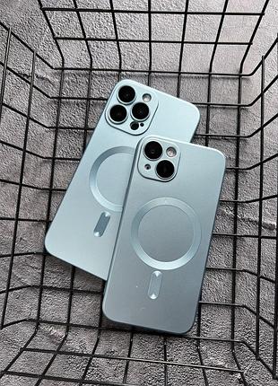 Матовый силиконовый чехол с magsafe для iphone 12 pro - sierra blue
