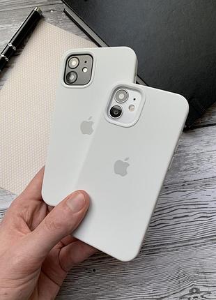 Силиконовый чехол silicone case для iphone x/xs, бесшовный, с закрытым низом — палитра 9 white