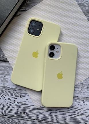 Силиконовый чехол silicone case для iphone x/xs, бесшовный, с закрытым низом — палитра 51 yellow mellow