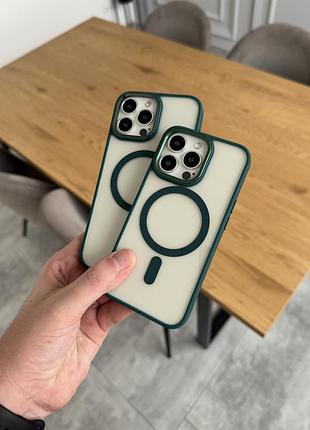 Magsafe crystal case для iphone | прозрачный магнитный чехол для iphone 13 - green