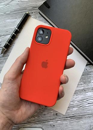 Силіконовий чохол silicone case для iphone xs max, безшовний, із закритим низом —14 red