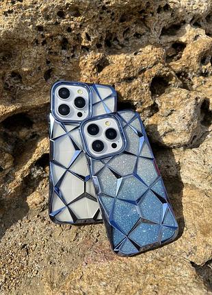 Яскравий чохол з блискітками для iphone(всі моделі) blue- iphone 15 pro max