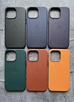 Чехол leather case pu с поддержкой magsafe для iphone 14 pro