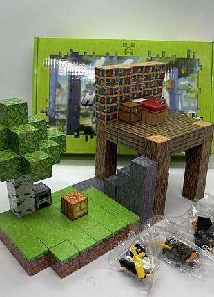 ‼️в коробці‼️ магнітні блоки minecraft — 128 шт + 4 фігурок