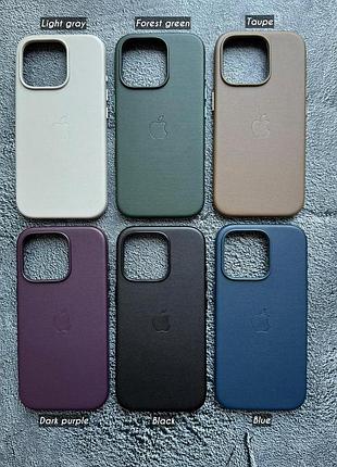 Чехол leather case pu с поддержкой magsafe для iphone 16 pro max