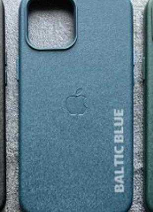 Чохол leather case pu з підтримкою magsafe для iphone 12/12 pro - baltic blue