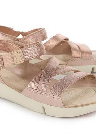 Босоножки clarks tri sienna rose gold кожаные