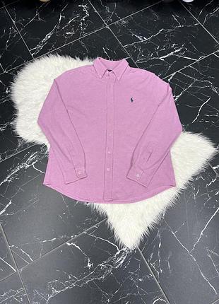 Рожева бавовняна сорочка з довгим рукавом від бренду polo ralph lauren, модель 710953704.