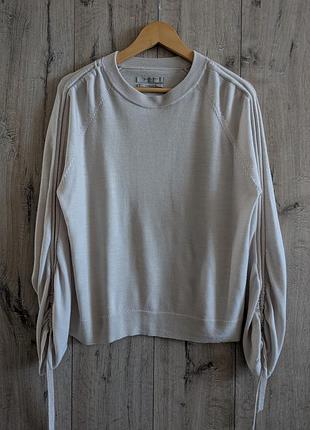 Джемпер свитер allsaints ero jumper  мериносова шерсть с присборенными рукавами размер m