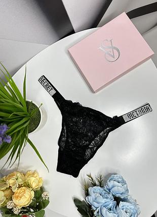 Трусики victoria's secret shine strap кружевные бразилианы с камнями, размер m