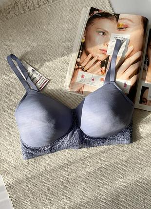 32dd / 70e бюстгальтерина мʼякому поролоні без кісточки з мереживною спинкою на бавовняному підкладі m&s