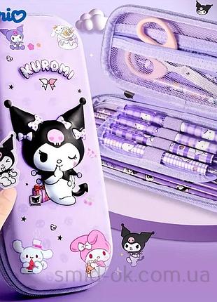 Школьный детский рюкзак kuromi для девочек 1-2 класса ортопедический 39 см черный.