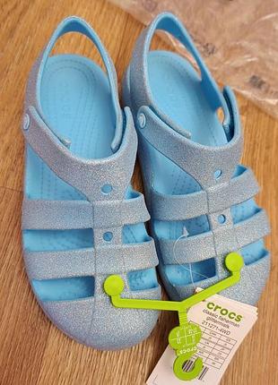 Детские сандалии для девочки crocs kids' classic fisherman glitter mist sandals