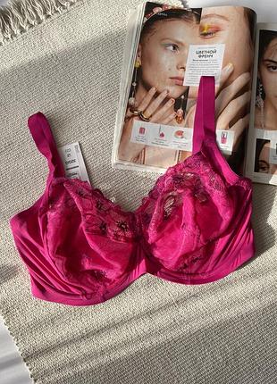 32gg / 70j мереживний бюстгальтер з вишивкою на пишні груди m&s