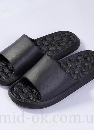 Шлепанцы летние пена черные 36-37 (стопа 23,3-24см) eva cube design тапки массажные black 40-41 (стопа