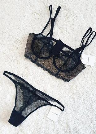 Комплект білизни jasmine трусики-стрінги/бюстгальтер soft cup (м/75b)