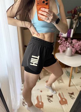 Чорні спортивні шорти з підкладкою шортами hiit
