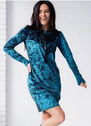 Платье бархатное зумрудного цвета от dorothy perkins