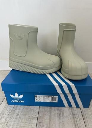 Гумові чоботи adidas originals adifom superstar boot жіночі колір зелений, eu 40 2/3