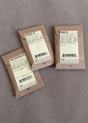 Тестер пробник le labo — the matcha 26, santal 33, rose 31