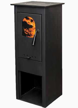 Стальная печь камин на дровах с конфоркой termosistem "klasik eko lux g" 7 квт 55кг 360х330х810мм (дымоход
