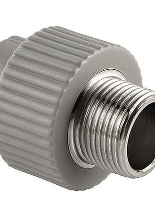 Муфта комбинированная с внешней резьбой ppr ø25x3/4" серый цвет asco® 20/120шт