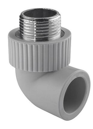 Угольник комбинированный с внешней резьбой ppr ø25x3/4" серый цвет asco® 15/90шт