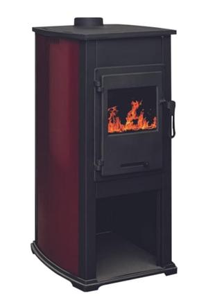 Стальная печь камин на дровах termosistem "elegant" 9 квт 60кг 460х460х870мм (верхний дымоход) + сталь